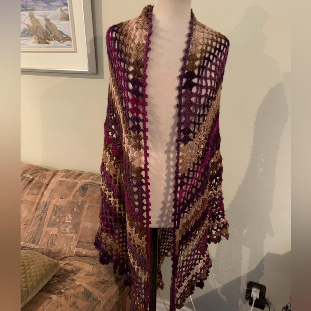 Hand made scarf , wrap, shawl multicolour